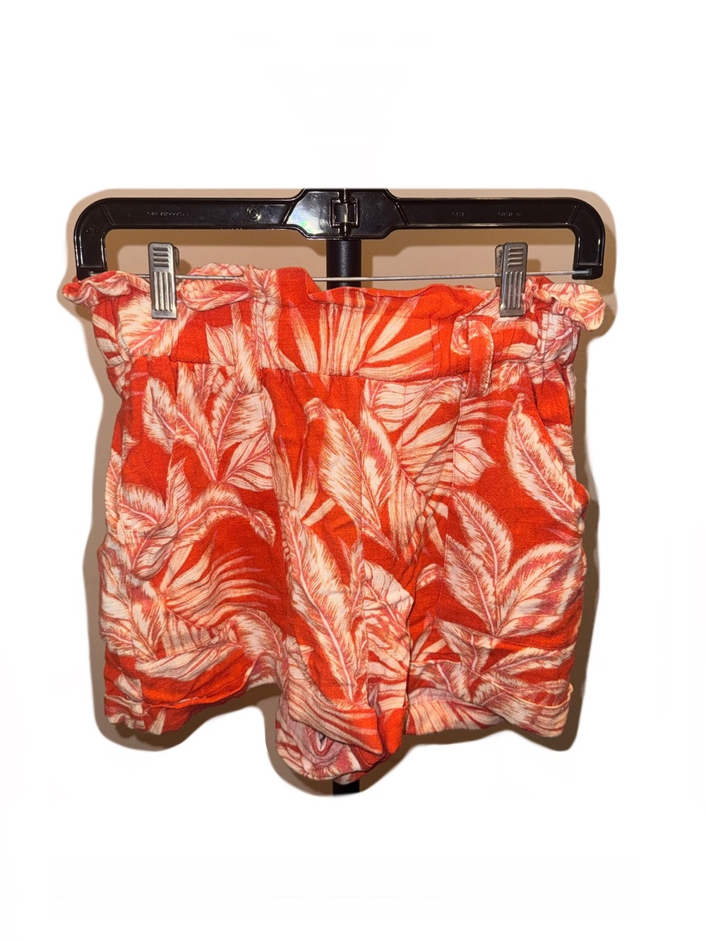 Aeropostale Rayon Linen Orange Tropical Print Paper-bag Shorts